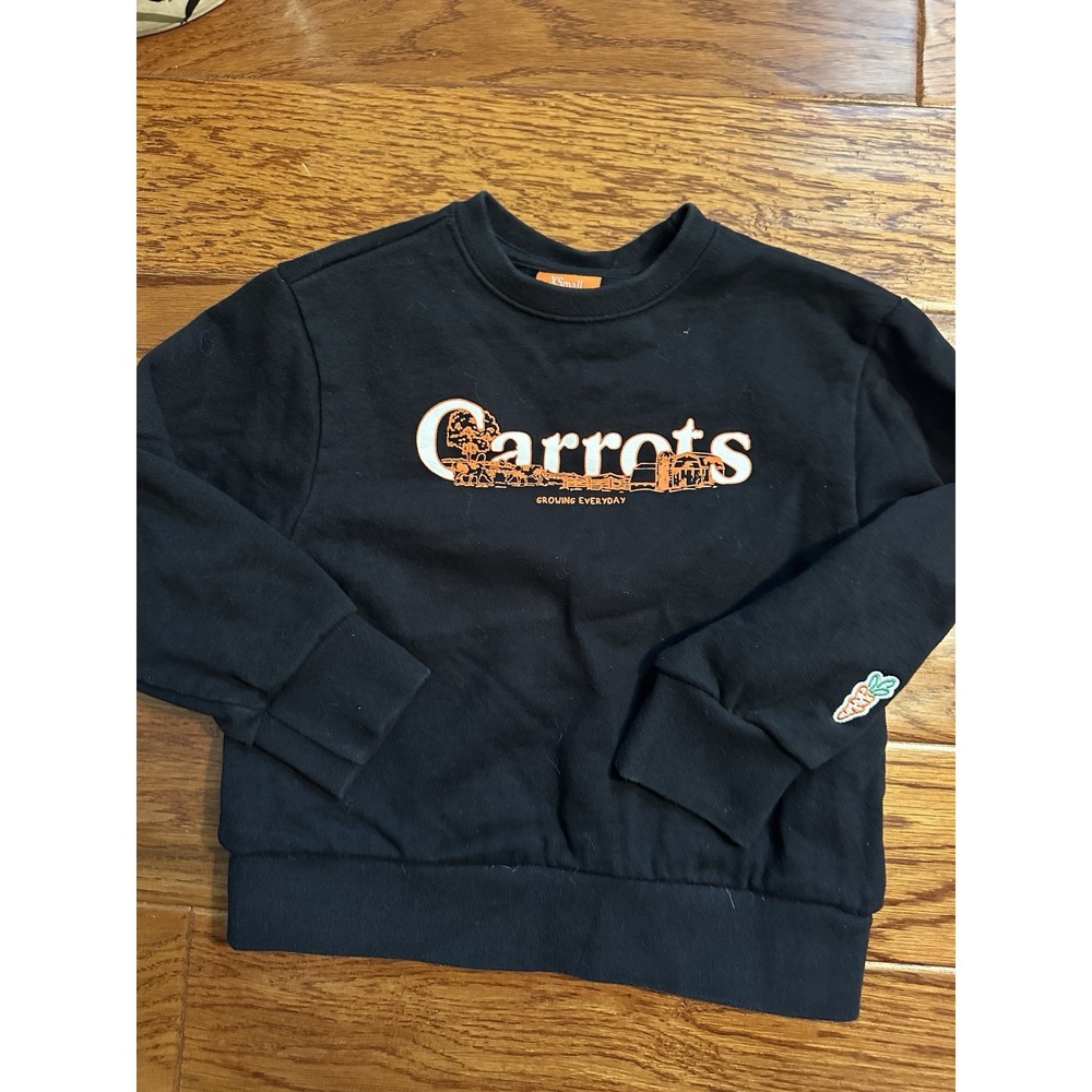 Carrots by Anwar Carrots Kids XS 4/5 Black Crewneck Sweatshirt Cotton Pullover